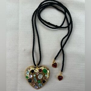 Sandy Liang adjustable cord heart necklace